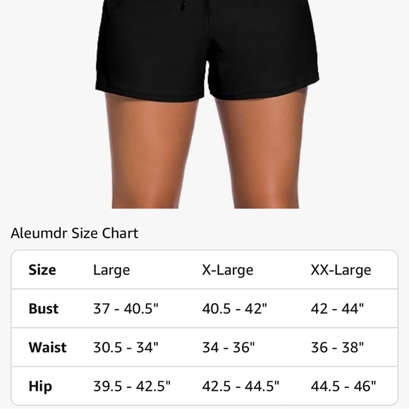 Aleumdr 3" Waistband Swimsuit Bottom Boy Shorts Boardshorts Built in Panty new - Picture 4 of 6